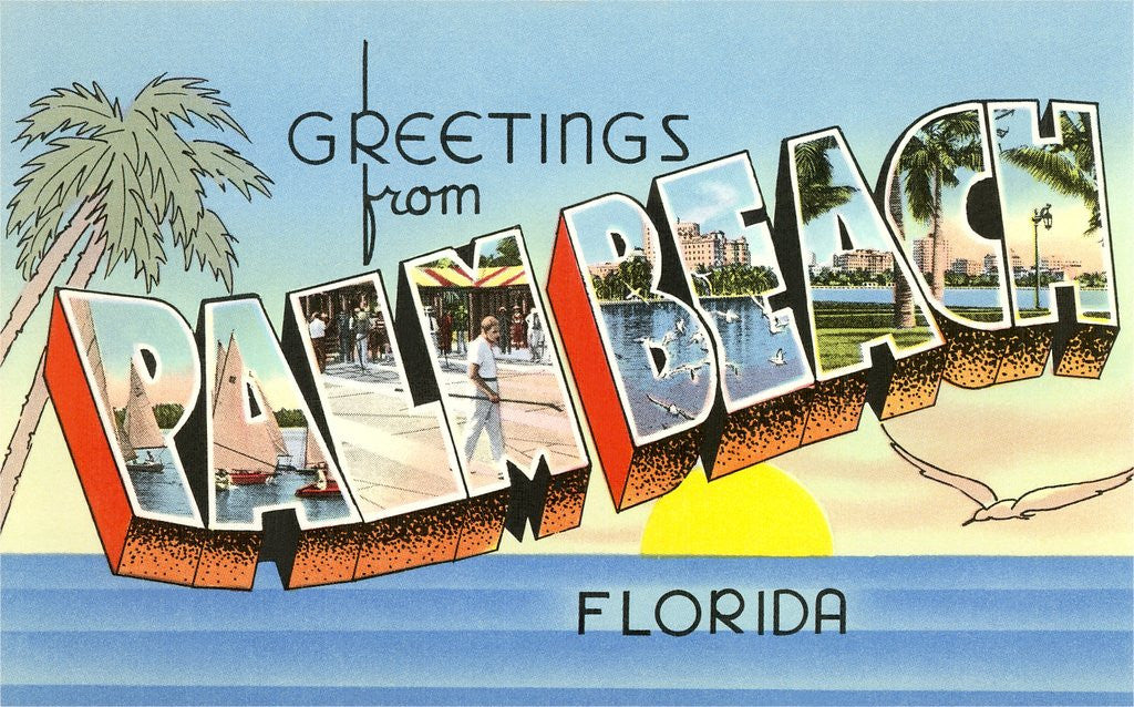 Detail of Greetings from Palm Beach, Florida by Corbis