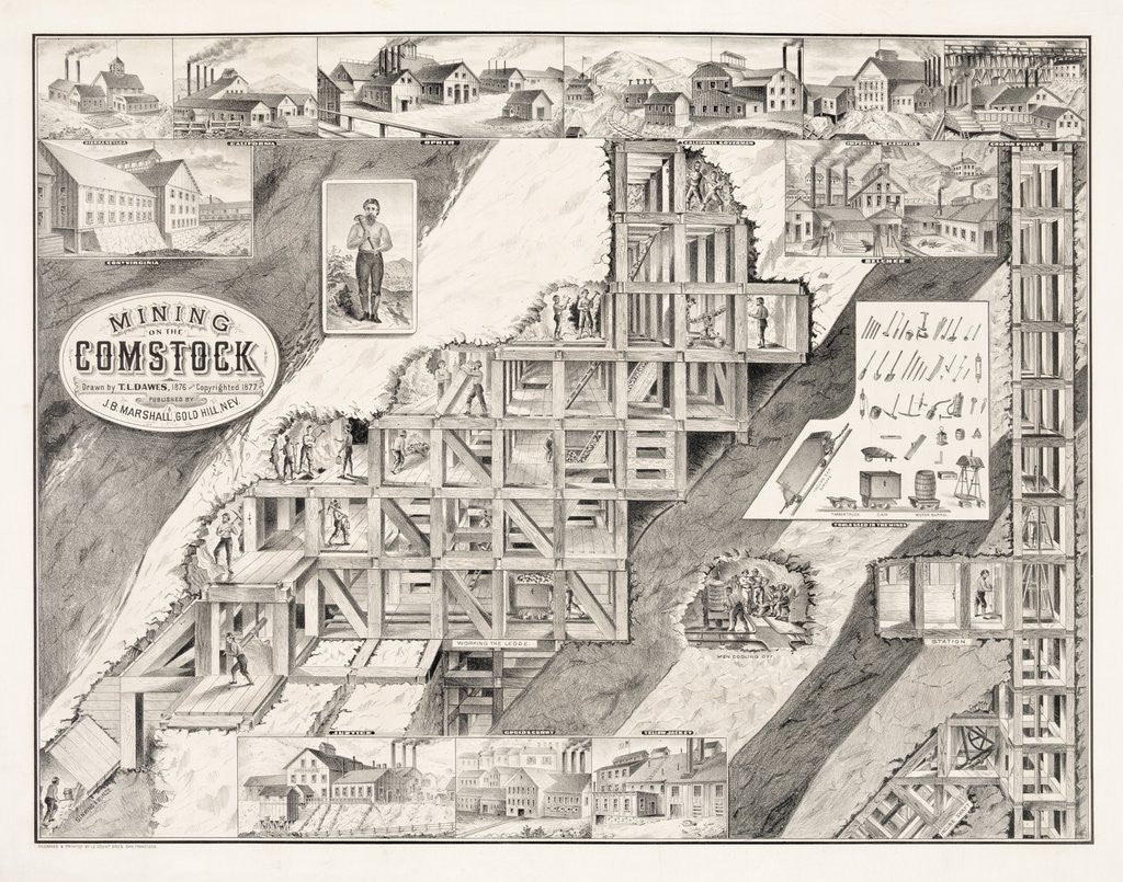 Detail of Mining on the Comstock Lode by Anonymous
