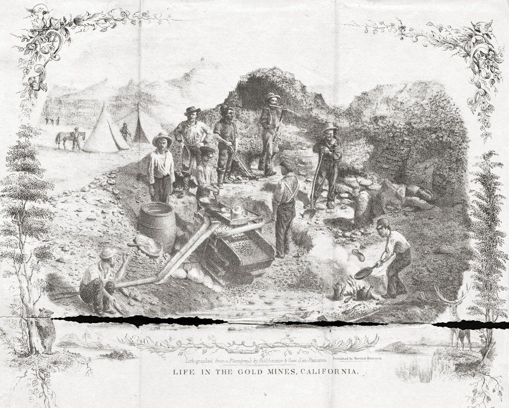Detail of Life in the Gold Mines, California by Anonymous