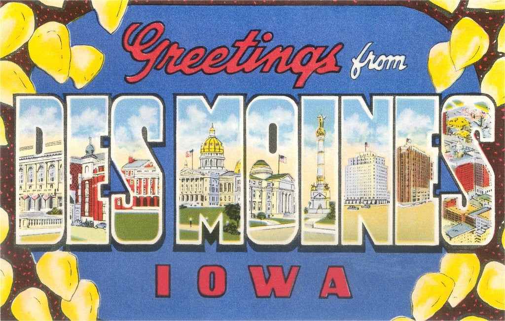 Detail of Greetings from Des Moines, Iowa by Anonymous