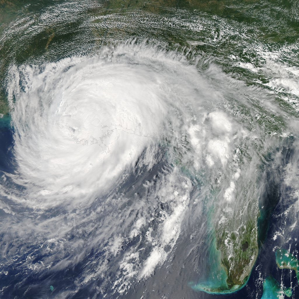 Detail of Hurricane Isaac (09L) over Louisiana by Anonymous