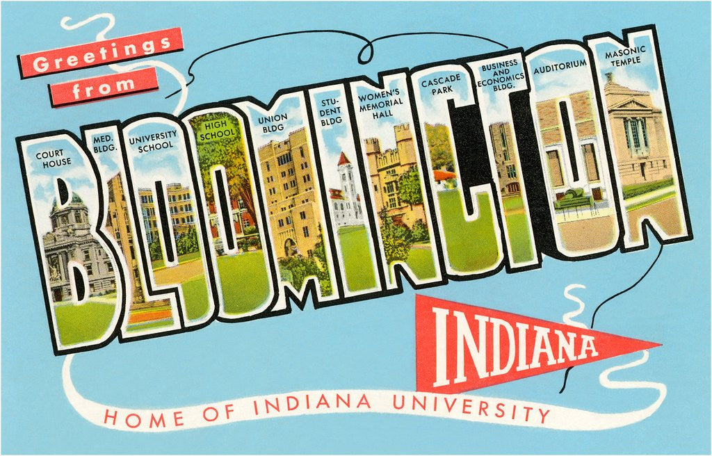 Detail of Greetings from Bloomington, Indiana, Home of Indiana University by Anonymous