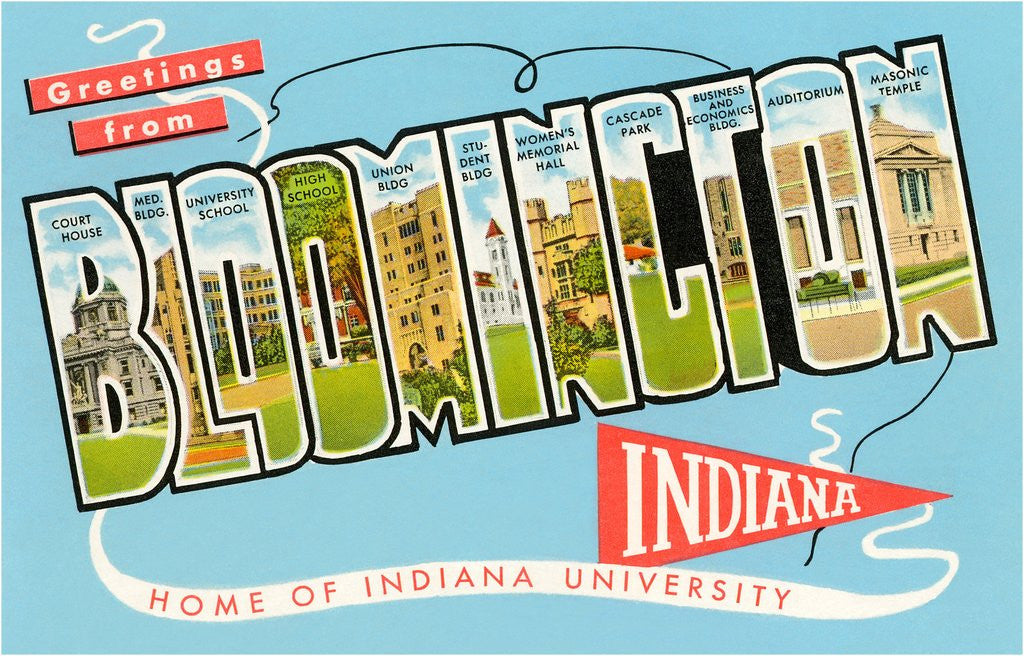 Detail of Greetings from Bloomington, Indiana, Home of Indiana University by Corbis