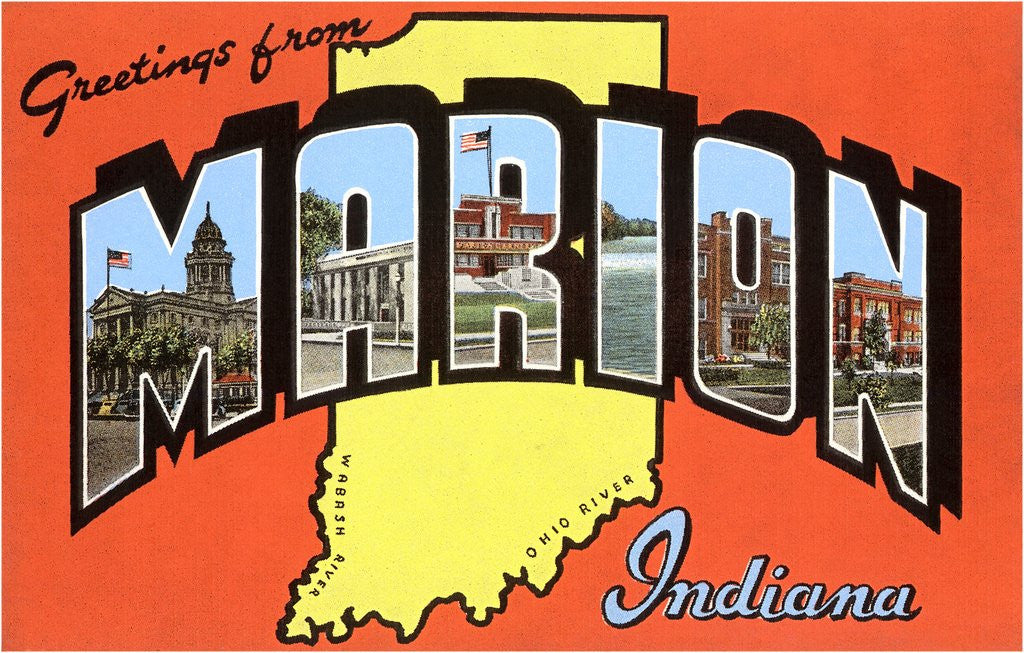 Detail of Greetings from Marion, Indiana by Anonymous