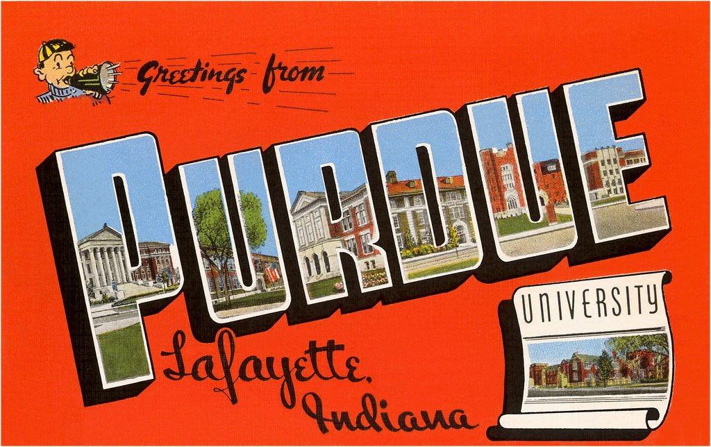 Detail of Greetings from Purdue University, Lafayette Indiana by Anonymous