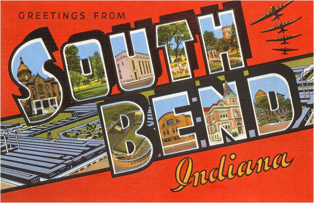 Detail of Greetings from South Bend, Indiana by Anonymous