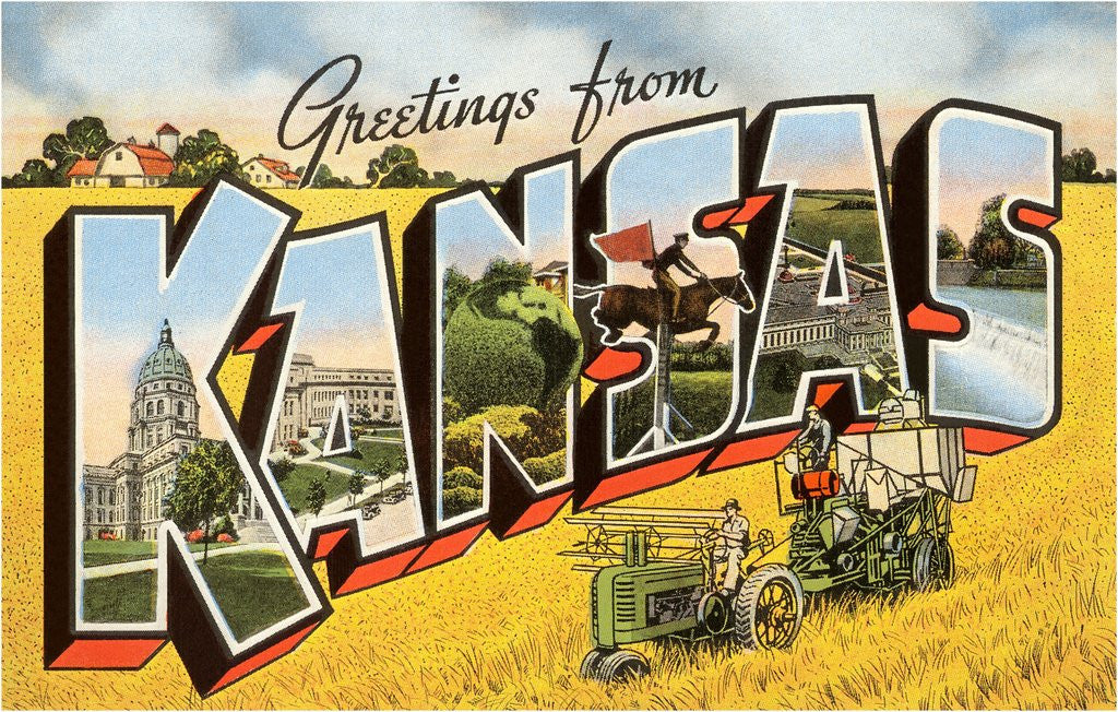 Detail of Greetings from Kansas by Corbis