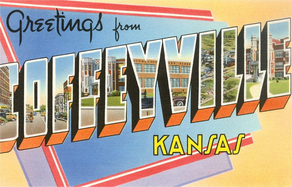 Detail of Greetings from Coffeyville, Kansas by Corbis