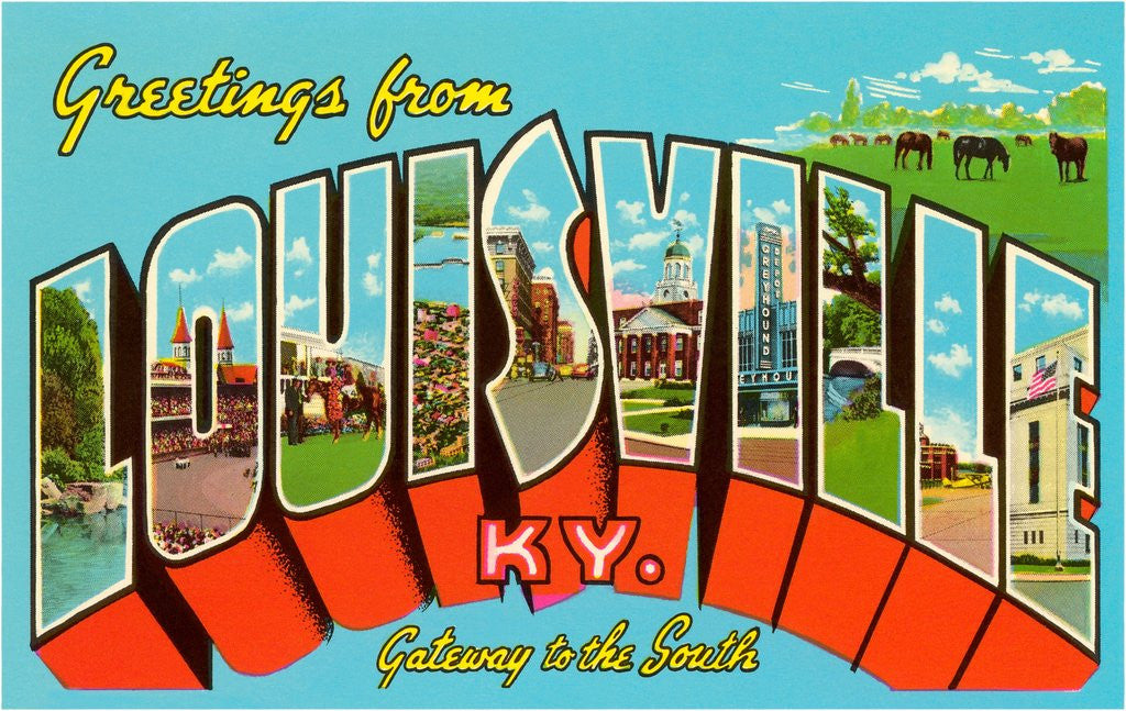 Detail of Greetings from Louisville, Kentucky, Gateway to the South by Anonymous