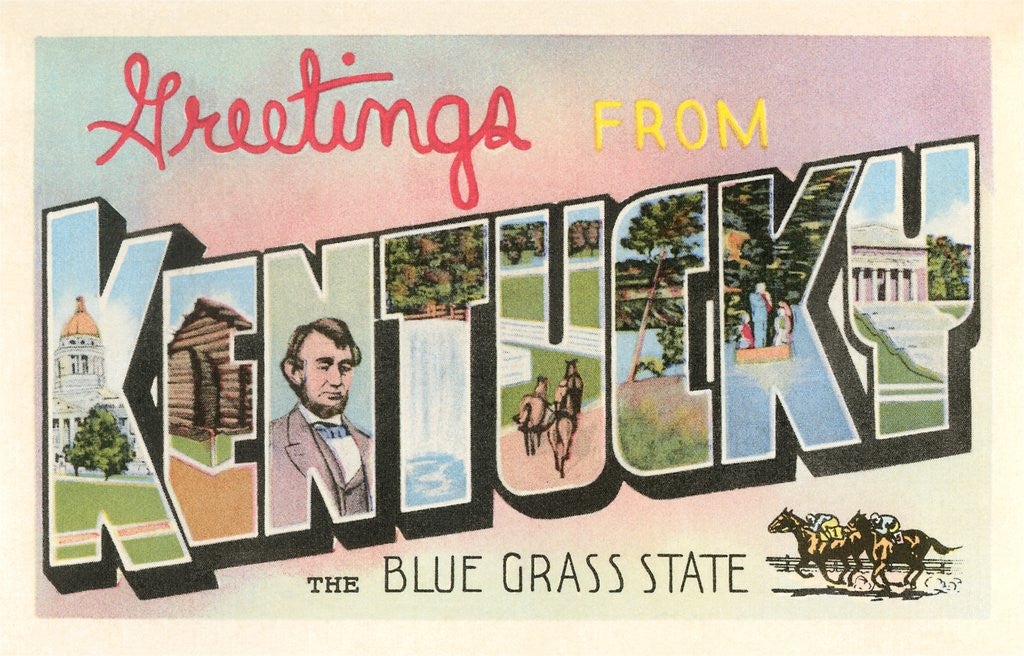 Detail of Greetings from Kentucky, the Blue Grass State by Anonymous