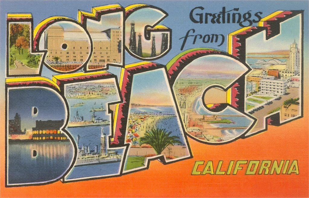 Detail of Greetings from Long Beach, California by Corbis