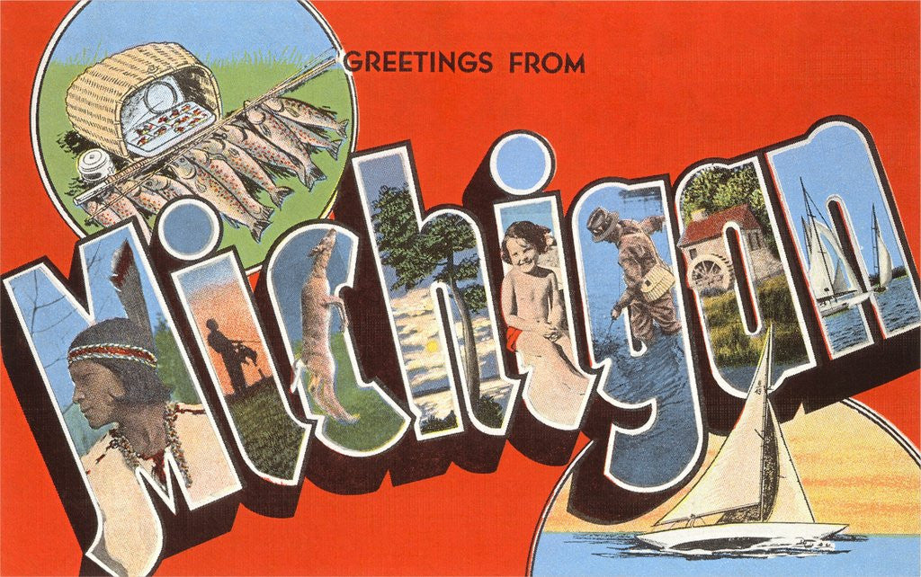 Detail of Greetings from Michigan by Anonymous