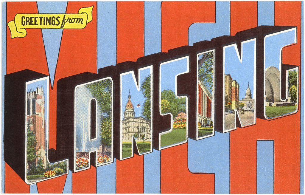Detail of Greetings from Lansing, Michigan by Anonymous