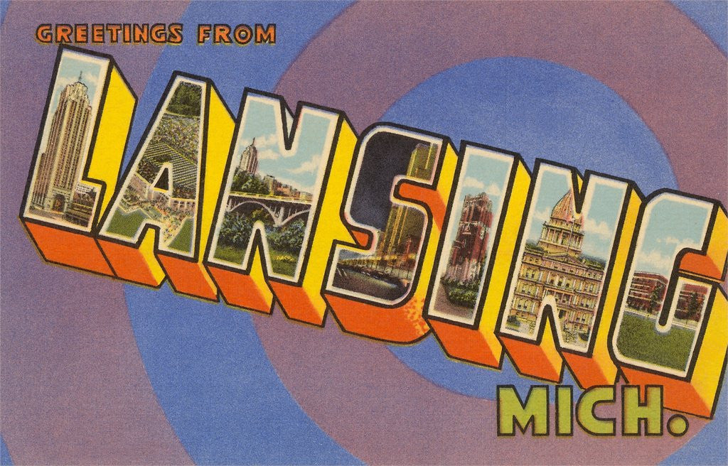 Detail of Greetings from Lansing, Michigan by Anonymous