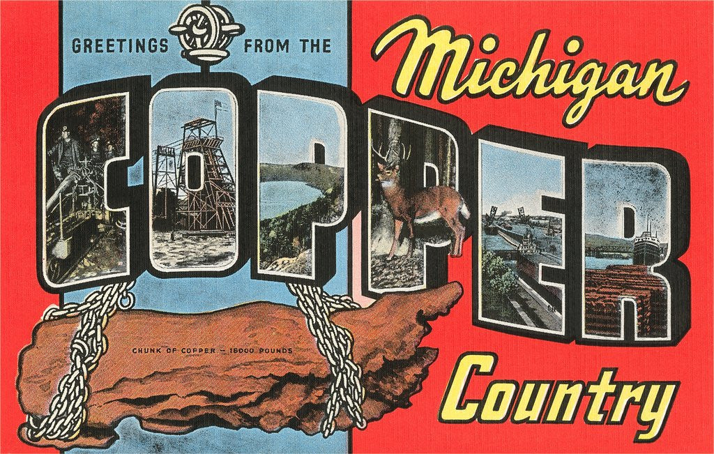 Detail of Greetings from the Michigan Copper Country by Anonymous