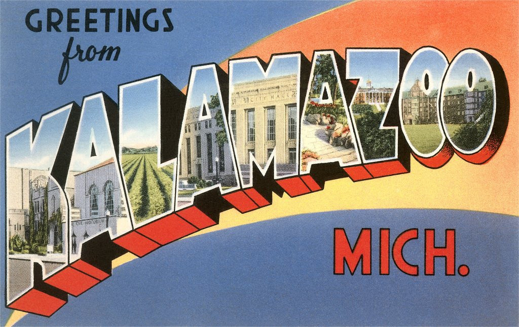 Detail of Greetings from Kalamazoo, Michigan by Anonymous