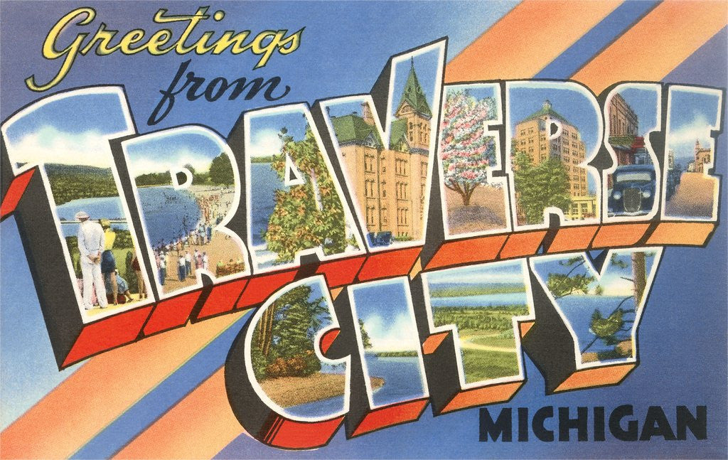 Detail of Greetings from Traverse City, Michigan by Anonymous