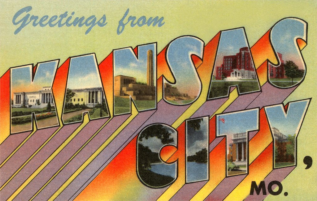 Detail of Greetings from Kansas City, Missouri by Corbis