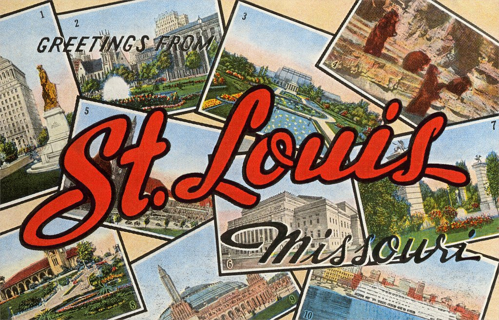 Detail of Greetings from St. Louis, Missouri by Corbis