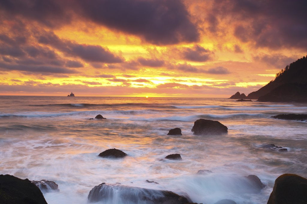 Detail of sunset along Indian Beach, Oregon Coast. Pacific Ocean. Pacific Northwest, United States by Anonymous