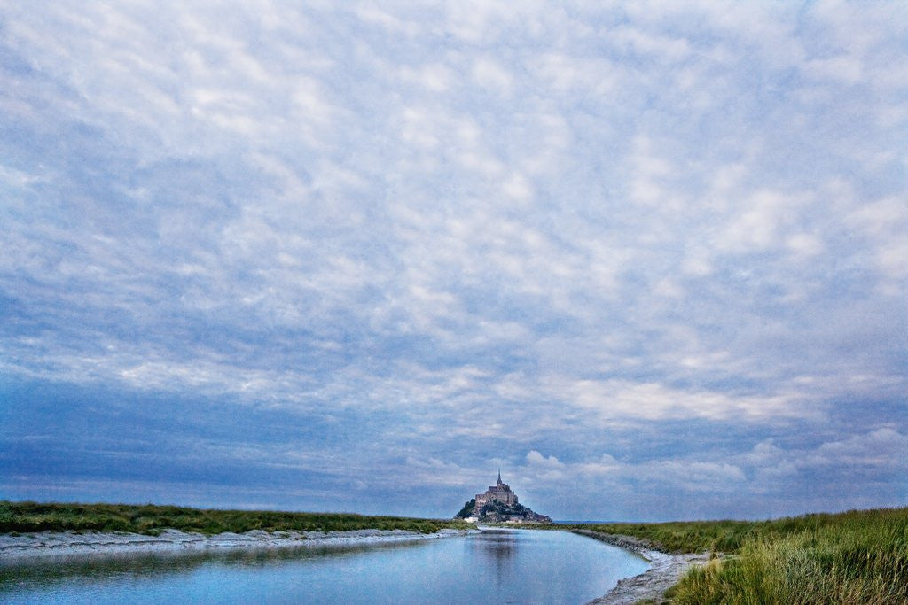 Detail of View near fortified town during low tide, Mont Saint Michel, Lower Normandy, France by Corbis