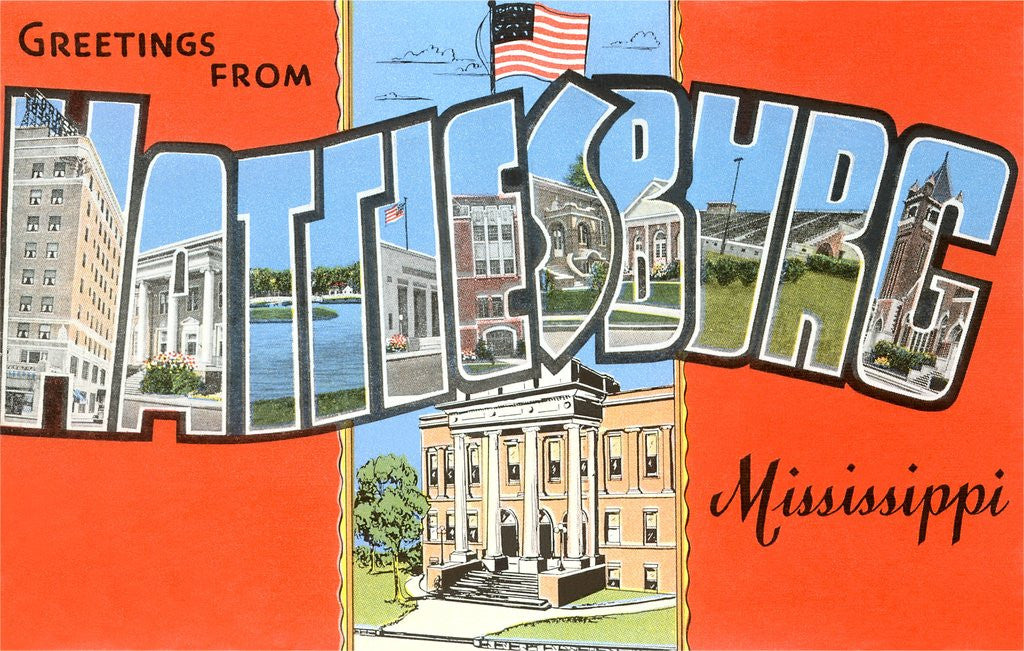 Detail of Greetings from Hattiesburg, Mississippi by Anonymous