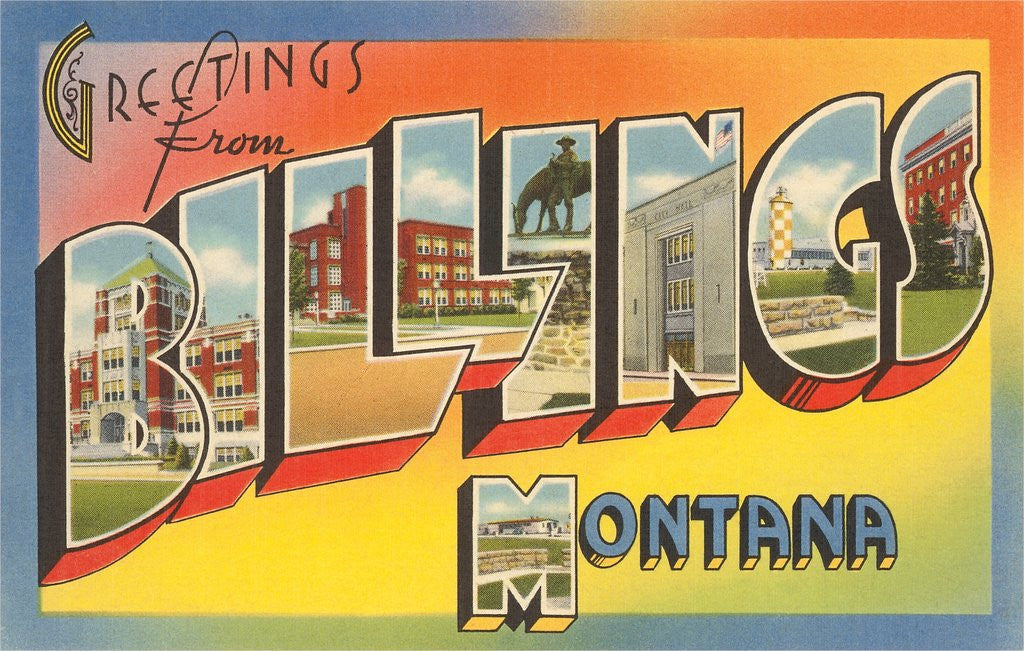 Detail of Greetings from Billings, Montana by Anonymous