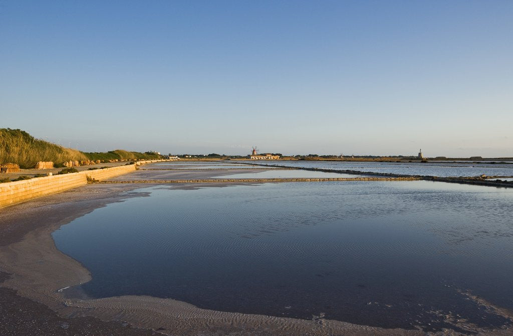 Detail of View of saltworks, Marsala, Sicily, Italy by Anonymous