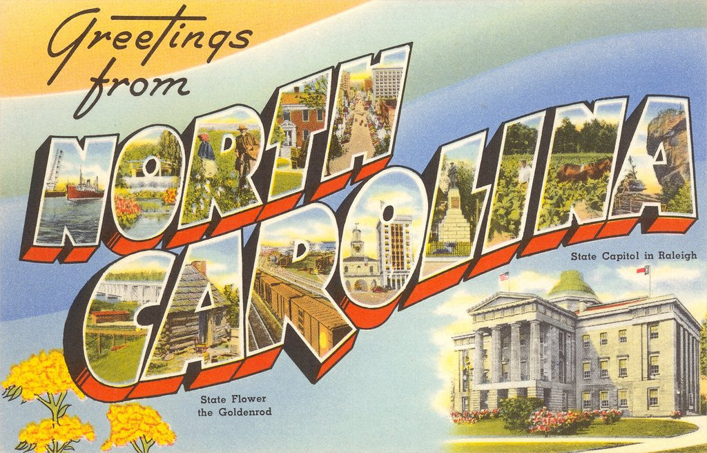 Detail of Greetings from North Carolina by Corbis