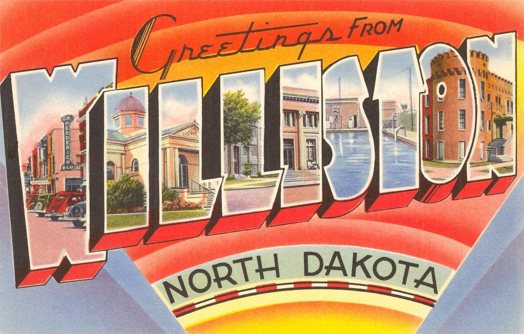 Detail of Greetings from Williston, North Dakota by Anonymous