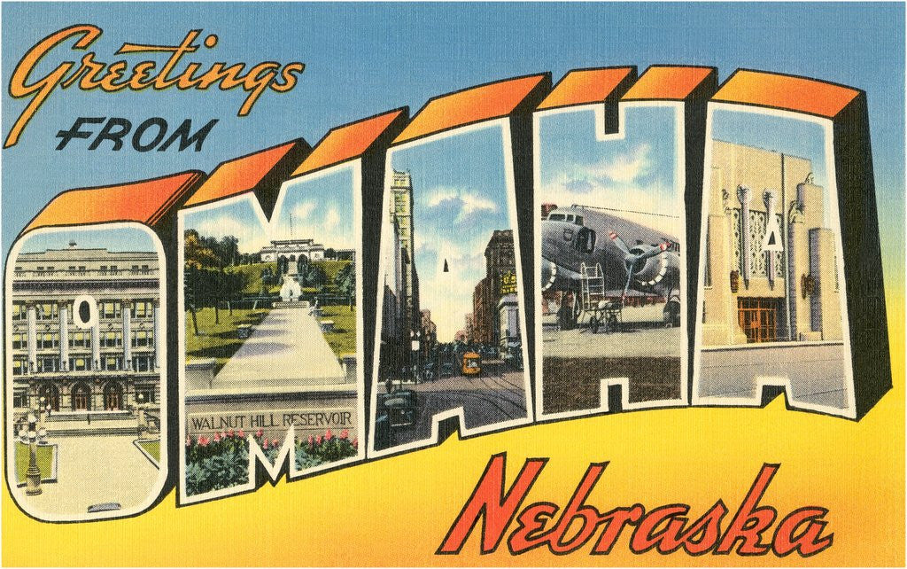 Detail of Greetings from Omaha, Nebraska by Corbis