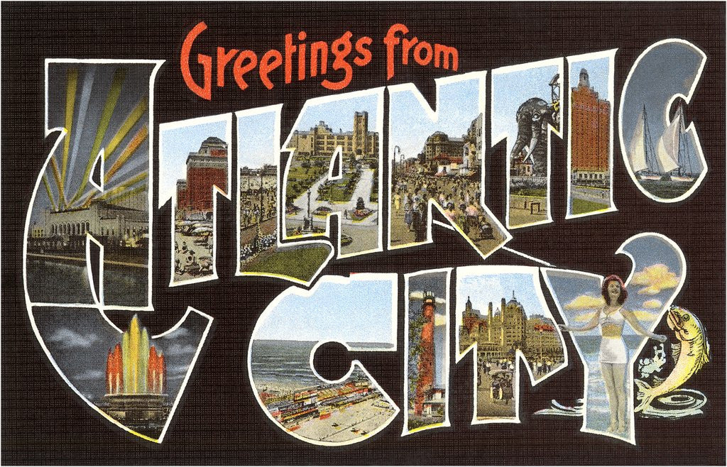 Detail of Greetings from Atlantic City, New Jersey by Corbis