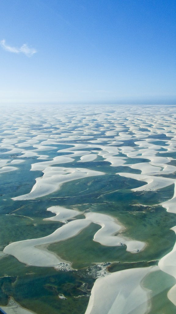 Detail of Aerial view of Lencois Maranhenses National Park Brazil by Anonymous