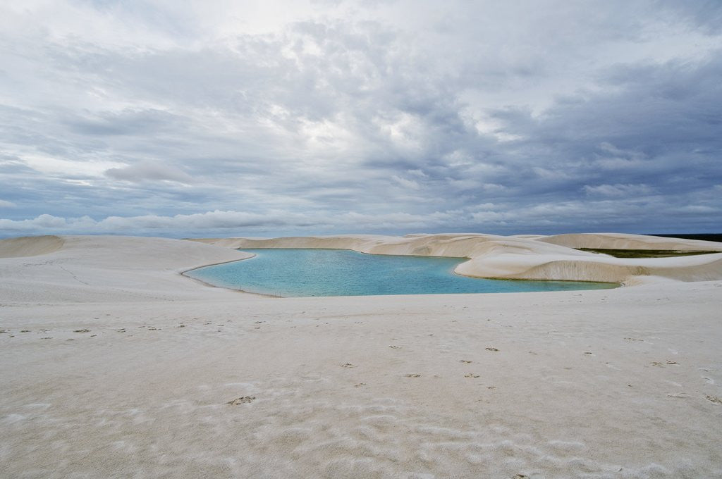 Detail of White Sand dunes and fresh water lakes at Lencois Maranheinses National Park, Brazil by Anonymous