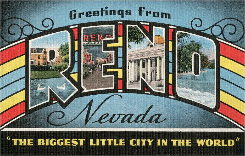 Detail of Greetings from Reno, Nevada, the Biggest Little City in the World by Anonymous