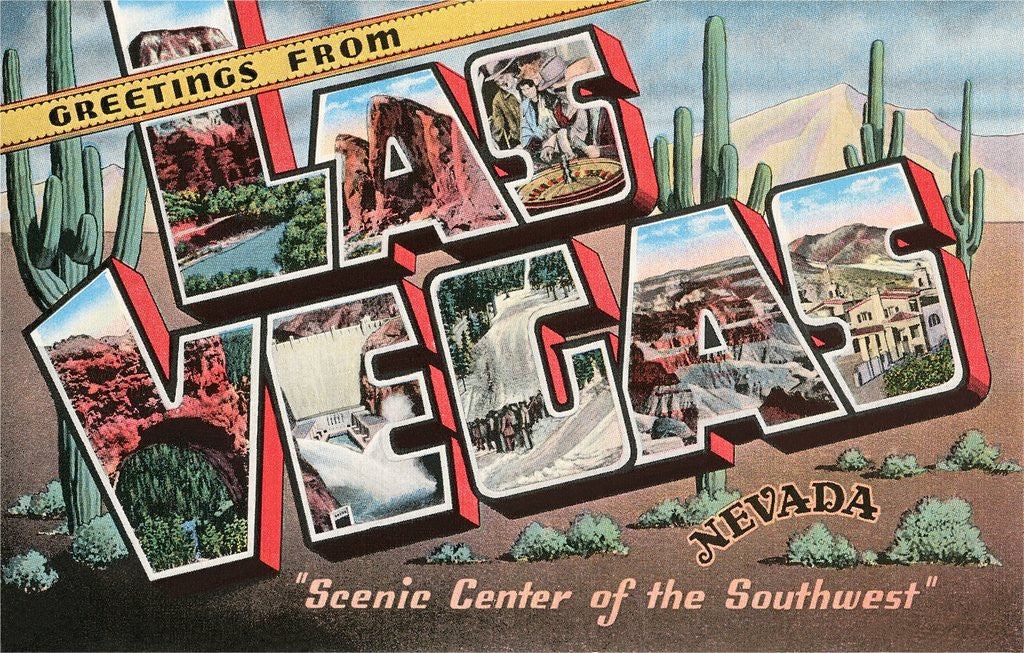 Detail of Greetings from Las Vegas, Nevada, Scenic Center of the Southwest by Anonymous