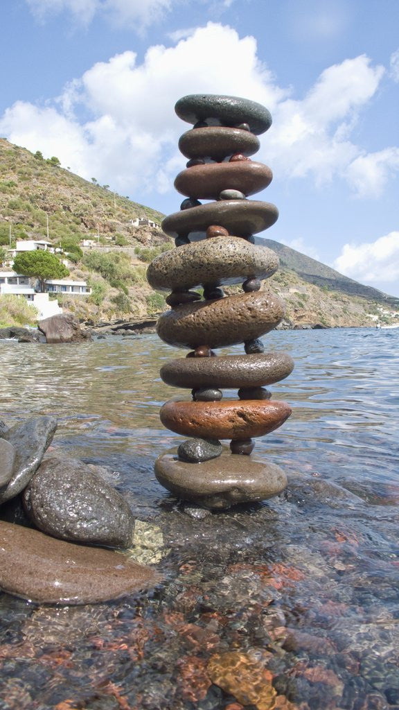 Detail of Land art at beach at Lingua, Sicily, Italy by Anonymous