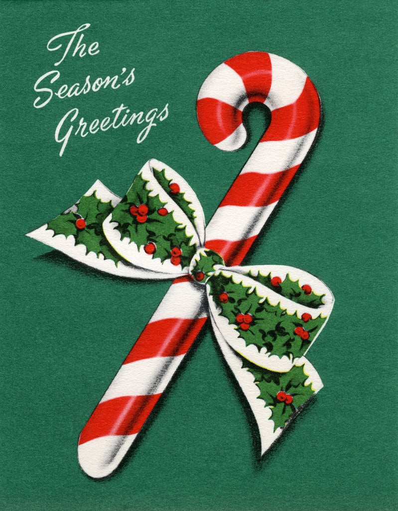 Detail of Vintage Illustration of Christmas Candy Cane by Anonymous