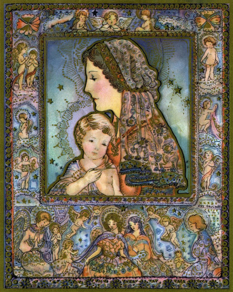 Vintage Illustration of the Virgin and Child by Corbis