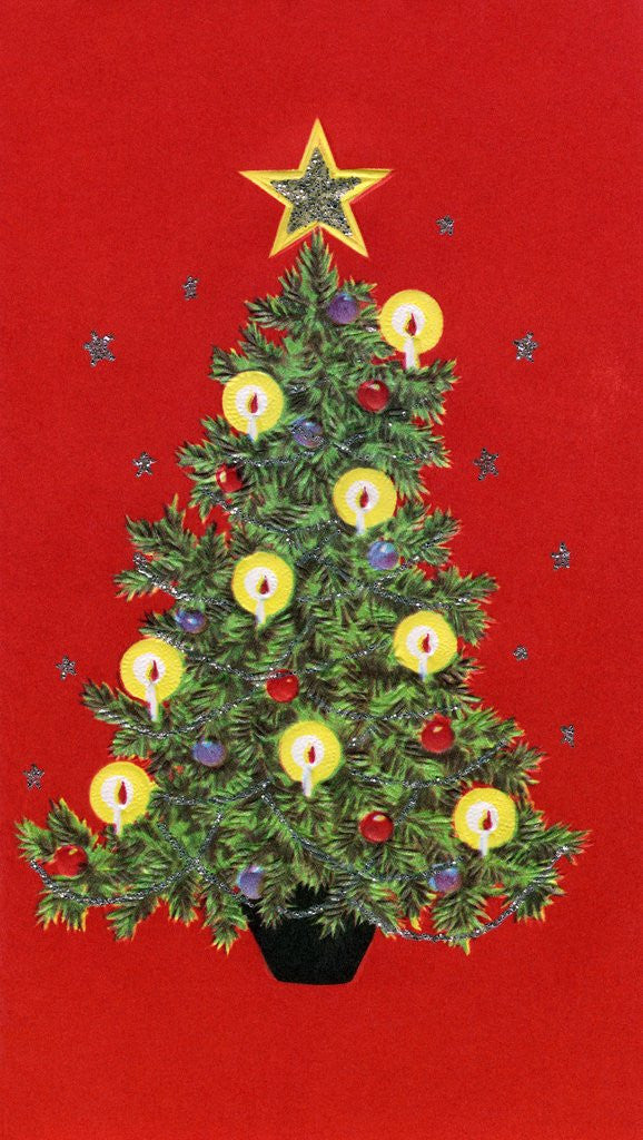 Detail of Vintage Illustration of Christmas Tree by Anonymous