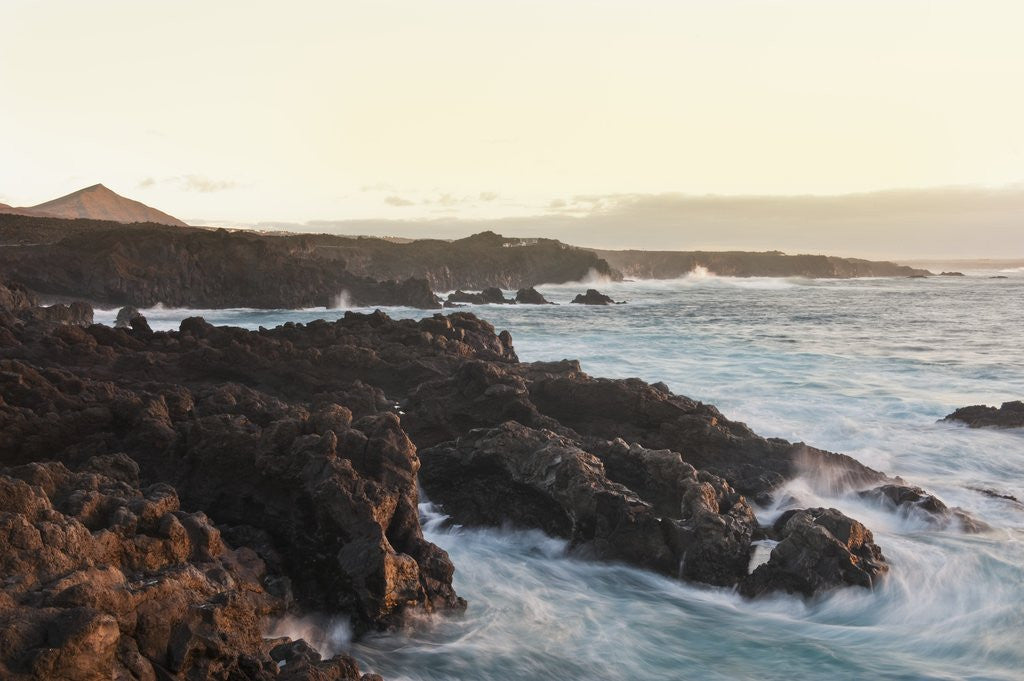 Detail of Waves crashing against rocky coast, Lanzarote, Spain by Anonymous
