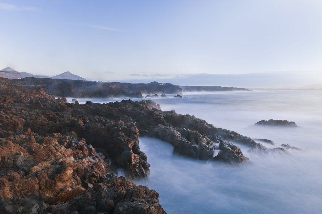 Detail of Waves crashing against rocky coast, Lanzarote, Spain by Anonymous