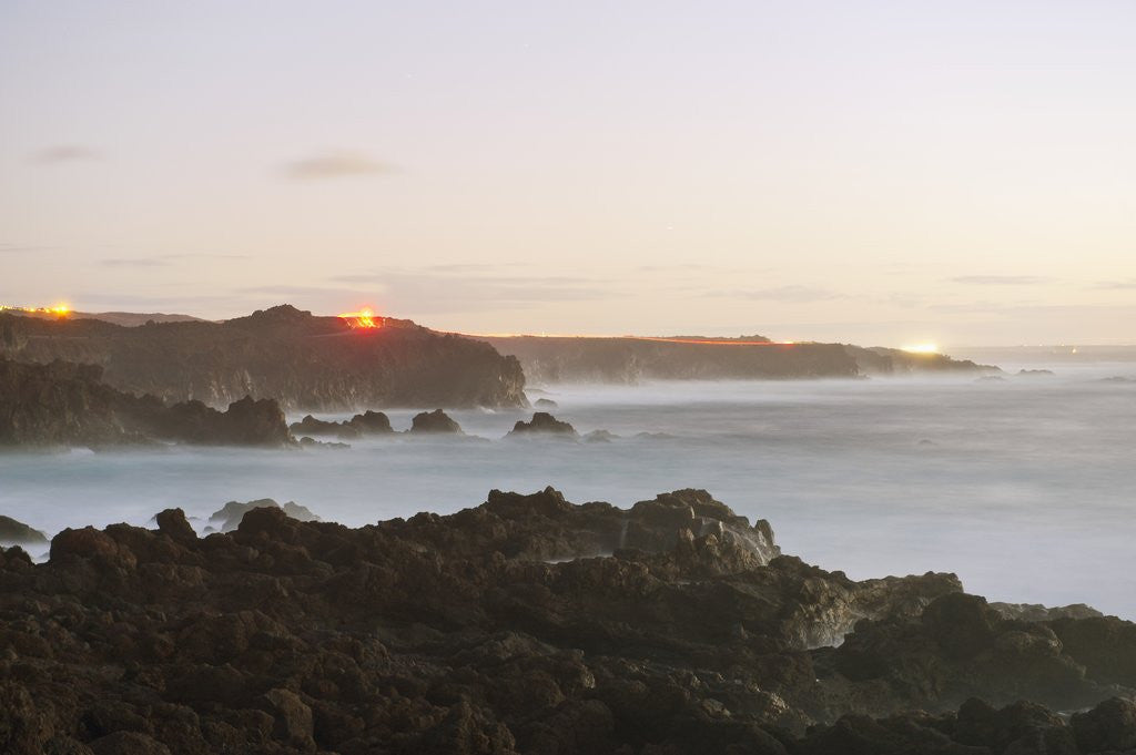 Detail of Rocky coast at dusk, Lanzarote, Spain by Anonymous