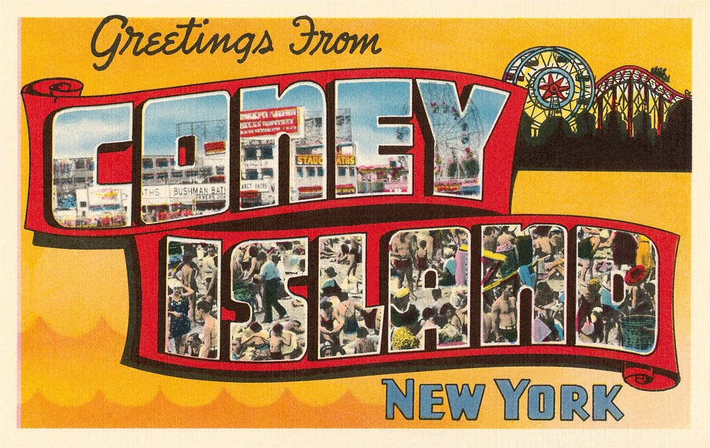 Detail of Greetings from Coney Island, New York by Corbis