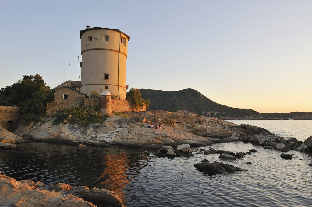 Detail of Ancient tower at sunset, Campese, Italy by Anonymous