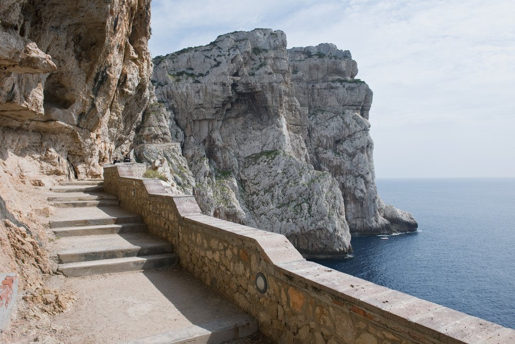Detail of Stairways to reach Grotte di Nettuno, near Capo Caccia, Alghero, Sardinia, Italy by Anonymous
