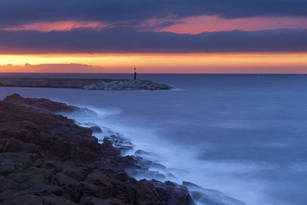 Detail of Sea at sunset, Castelsardo, Sardinia, Italy by Anonymous