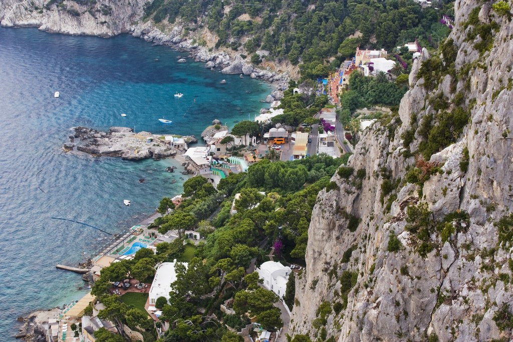 Detail of Marina Piccola and coast from Giardini di Augusto, Capri, Capri Island, Campania, Italy by Anonymous