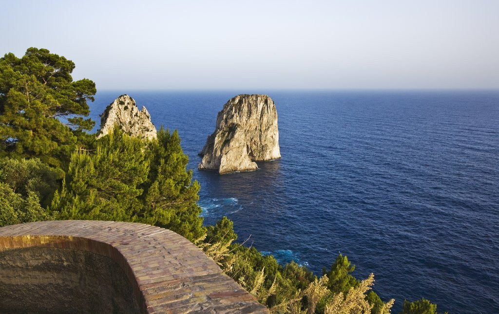 Detail of View of Faraglioni from Belvedere di Tragara, Capri, Italy by Corbis