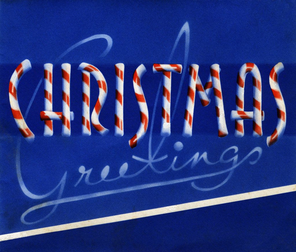 Detail of Christmas Greetings made of Candy Canes by Anonymous